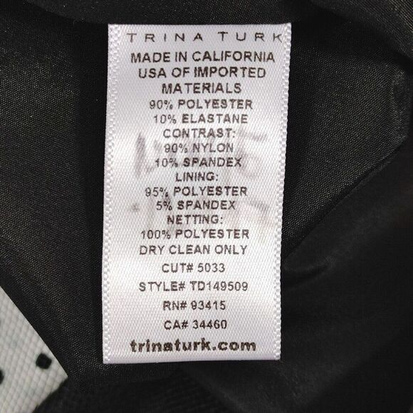 Trina Turk Strapless Dress 2 Black Floral Puff Tulle Laser Cut Whimsigoth Hoco - Picture 11 of 16